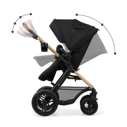 KINDERKRAFT - Πολυκαρότσι 3σε1 MOOV 2 AIR Pure μαύρο + κάθισμα αυτοκινήτου MINK PRO