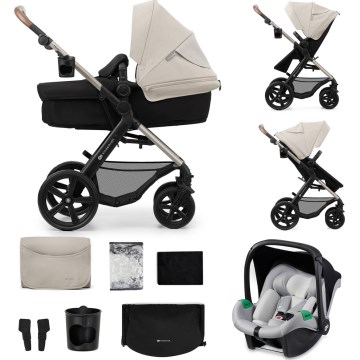 KINDERKRAFT - Πολυκαρότσι 3σε1 MOOV 2 Moonlight γκρι + κάθισμα αυτοκινήτου MINK PRO