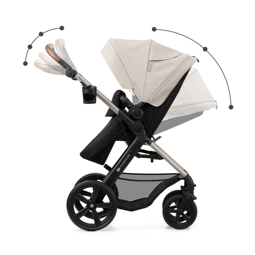 KINDERKRAFT - Πολυκαρότσι 3σε1 MOOV 2 Moonlight γκρι + κάθισμα αυτοκινήτου MINK PRO