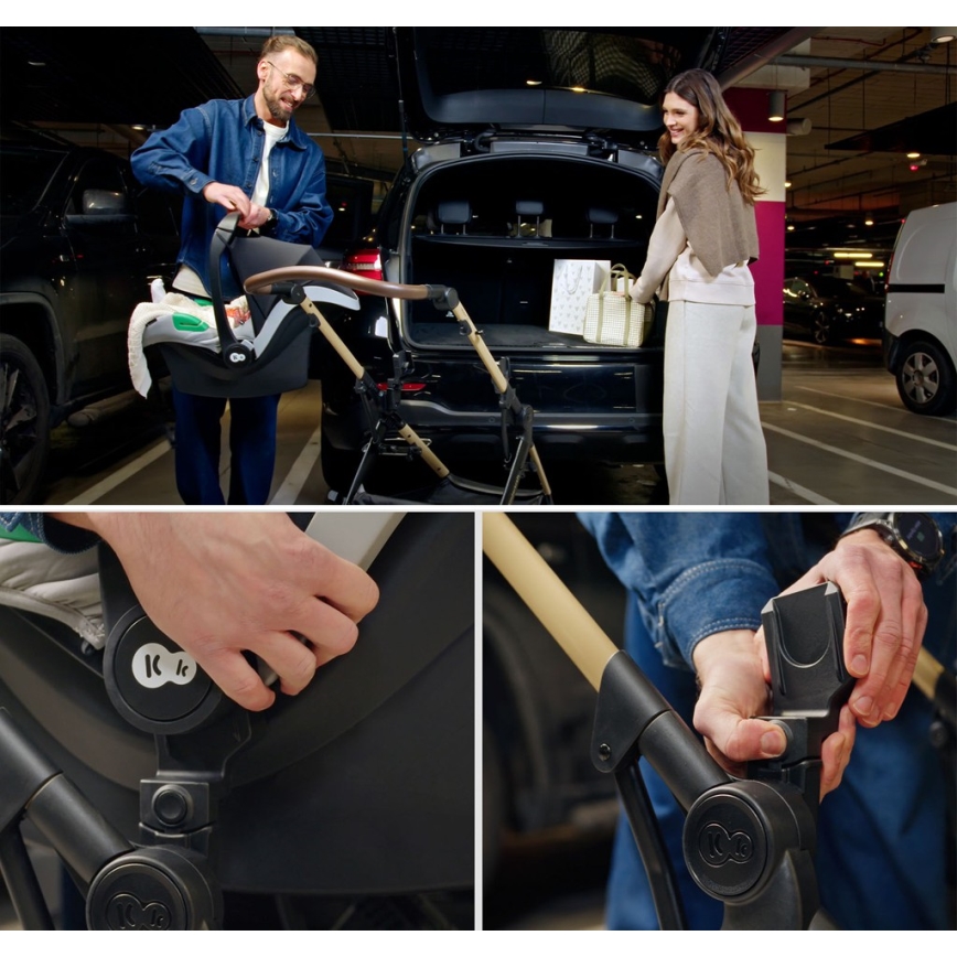 KINDERKRAFT - Πολυμορφικό καρότσι 3 σε 1 MOOV 2 XL Air Black