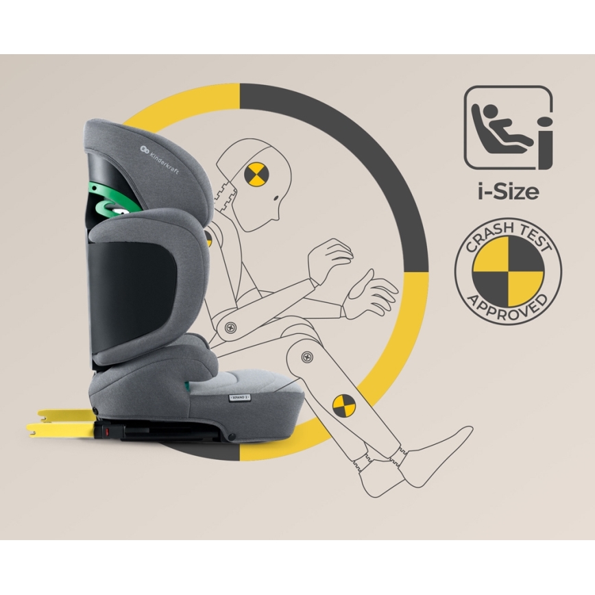 KINDERKRAFT SELECT - Κάθισμα αυτοκινήτου XPAND 2 i-Size (100-150 cm) Premium Ρουκέτα γκρι