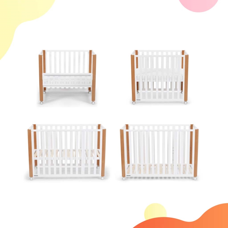 KINDERKRAFT SELECT - KOYA Premium βρεφικό κρεβάτι 4 σε 1 οξιά/πεύκο