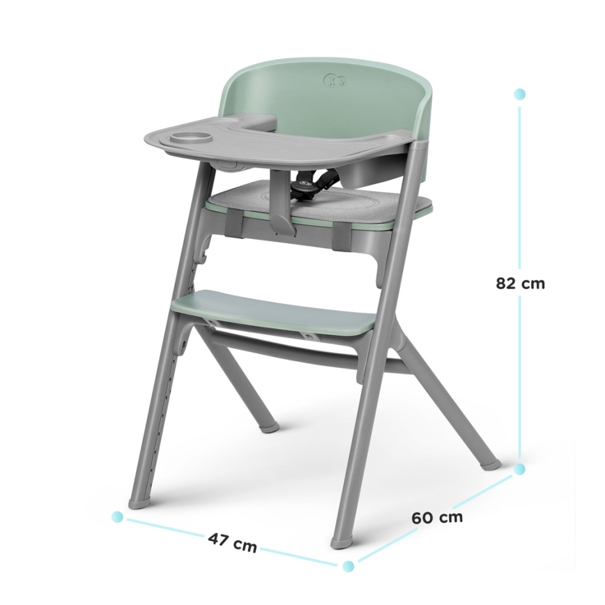 KINDERKRAFT SELECT - Παιδική καρέκλα φαγητού 3-σε-1 LIVY Premium Olive green