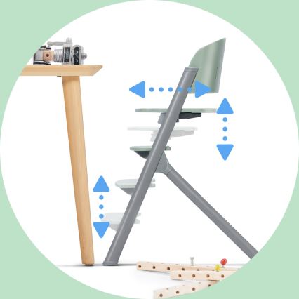 KINDERKRAFT SELECT - Παιδική καρέκλα φαγητού 3 σε 1 LIVY Premium Aster ροζ