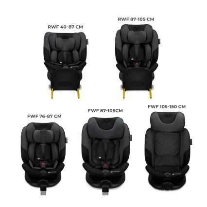 KINDERKRAFT SELECT - Παιδικό κάθισμα αυτοκινήτου I-FIX (40-150 cm) Γραφίτης μαύρο