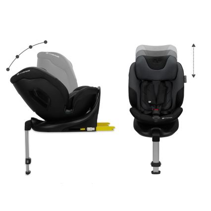 KINDERKRAFT SELECT - Παιδικό κάθισμα αυτοκινήτου με περιστρεφόμενη βάση I-FIX (40-150 cm) Γραφίτης μαύρο