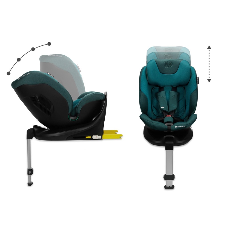 KINDERKRAFT SELECT - Παιδικό κάθισμα αυτοκινήτου με περιστρεφόμενη βάση I-FIX (40-150 cm) Harbor blue