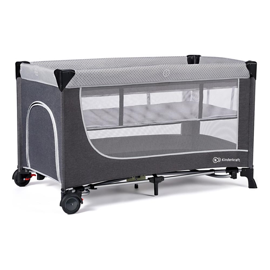 KINDERKRAFT SELECT - Παρκοκρέβατο LEODY γκρι