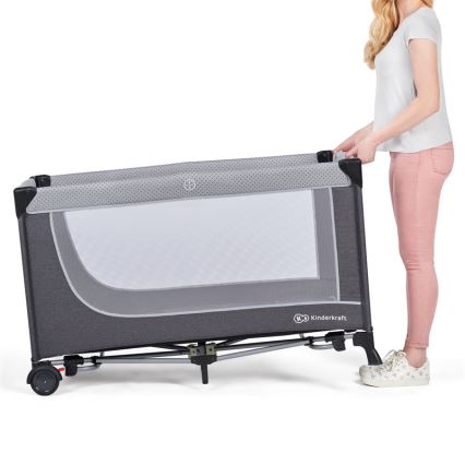 KINDERKRAFT SELECT - Παρκοκρέβατο LEODY γκρι