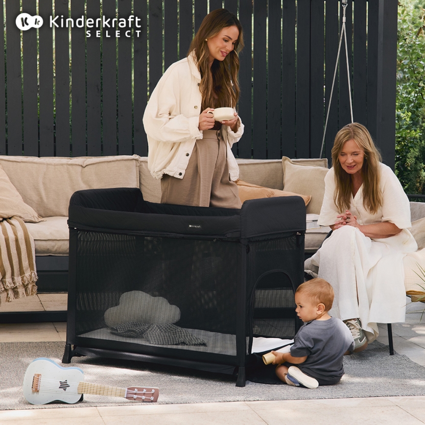 KINDERKRAFT SELECT - Παρκοκρέβατο MOON DREAM μαύρο