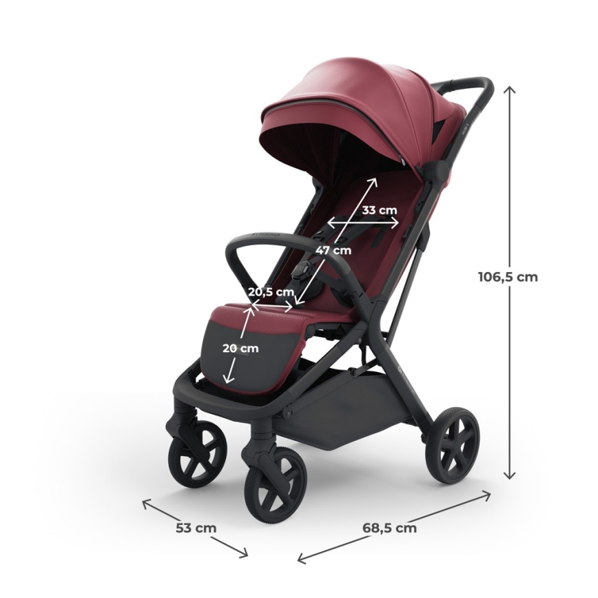 KINDERKRAFT SELECT - Αθλητικό παιδικό καρότσι NUBI 3 Dark Ruby