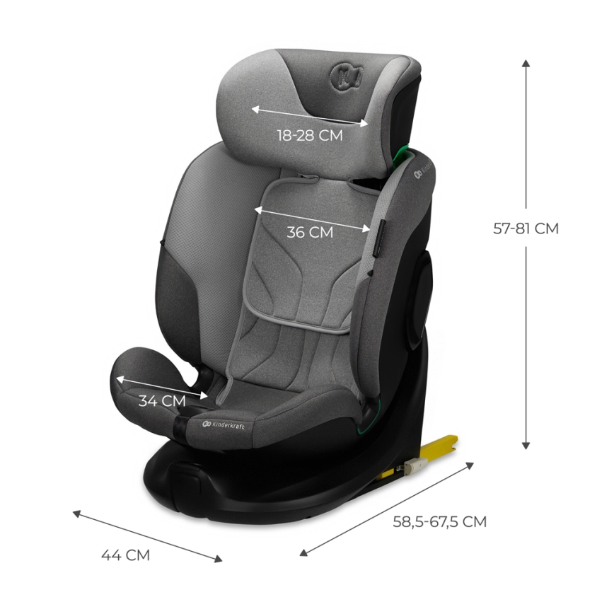 KINDERKRAFT SELECT - Κάθισμα αυτοκινήτου I-FIX (40-150 cm) Cool γκρι