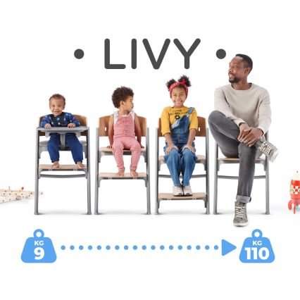 KINDERKRAFT SELECT - Καρεκλάκι φαγητού 3σε1 LIVY Premium δρυς