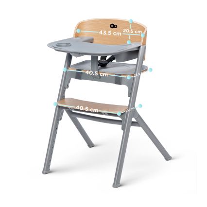 KINDERKRAFT SELECT - Καρεκλάκι φαγητού 3σε1 LIVY Premium δρυς