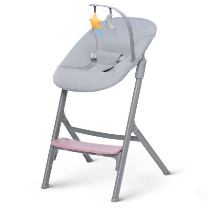KINDERKRAFT SELECT - Καρεκλάκι φαγητού 3σε1 LIVY Premium Aster ροζ + relax CALMEE