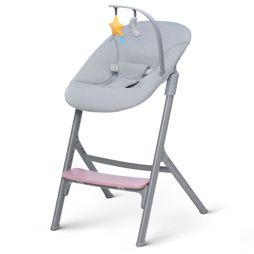 KINDERKRAFT SELECT - Καρεκλάκι φαγητού 3σε1 LIVY Premium Aster ροζ + relax CALMEE