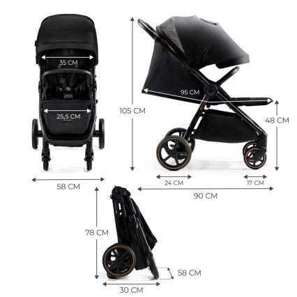 KINDERKRAFT SELECT - Καροτσάκι MITZY Ink μαύρο