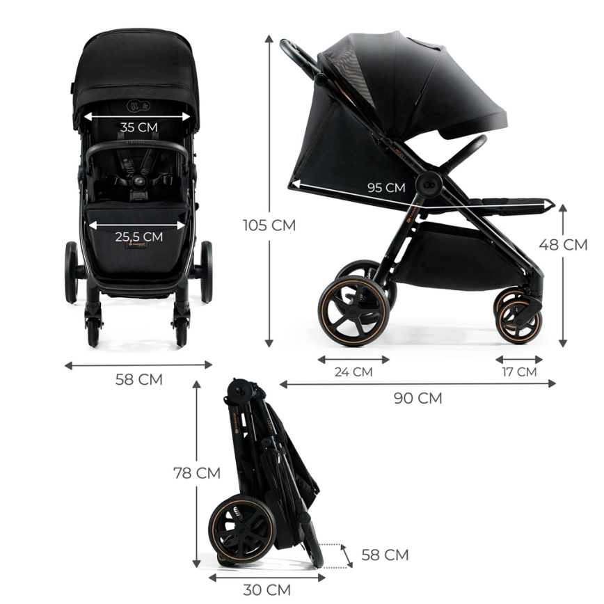 KINDERKRAFT SELECT - Καροτσάκι MITZY Ink μαύρο