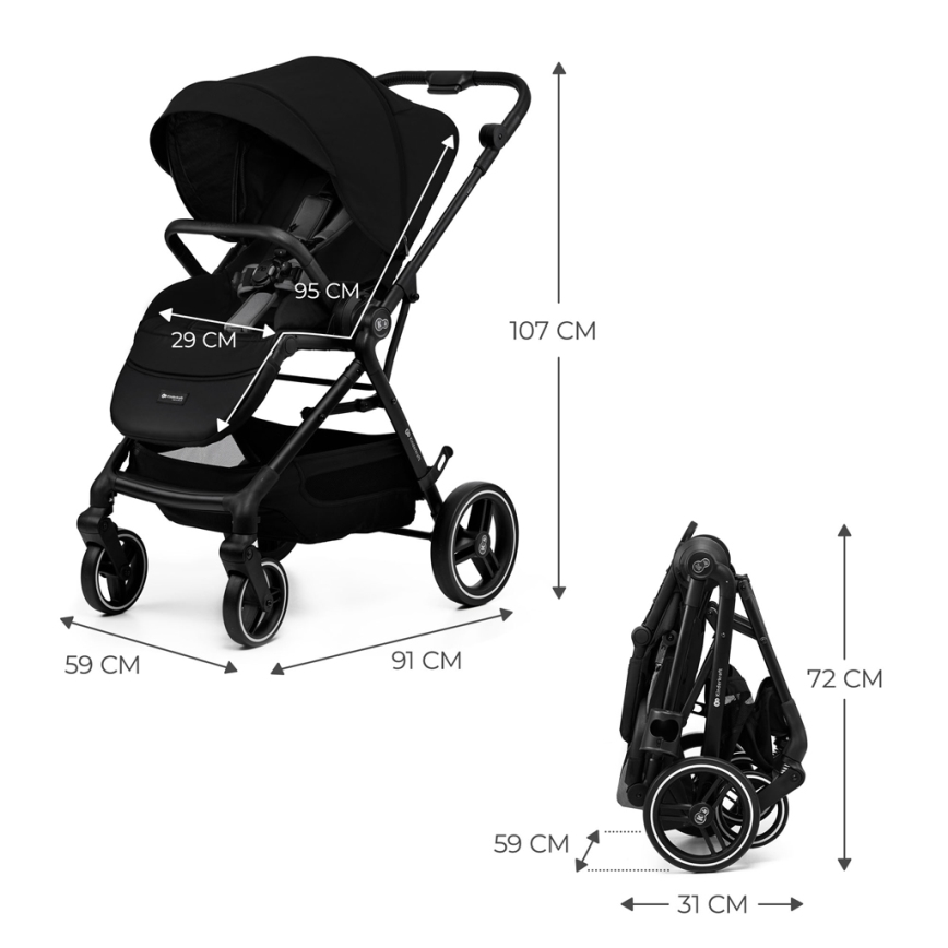 KINDERKRAFT SELECT - Καροτσάκι YOXI Pure μαύρο