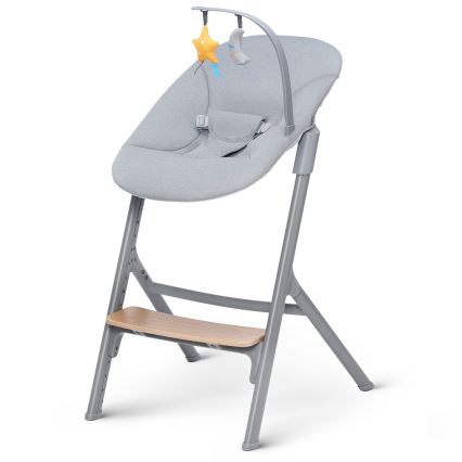 KINDERKRAFT SELECT - Παιδική καρέκλα φαγητού 3 σε 1 LIVY Premium δρυς + κουνιστή πολυθρόνα CALMEE