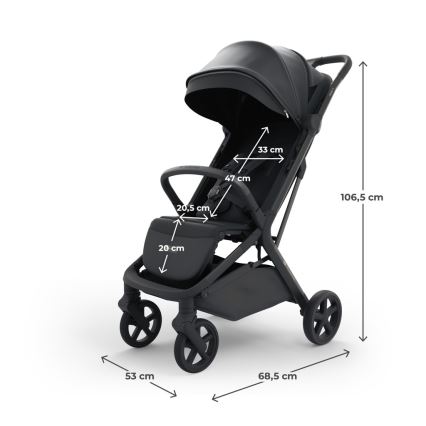 KINDERKRAFT SELECT - Παιδικό αθλητικό καρότσι NUBI 3 Midnight Black