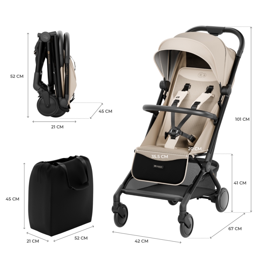 KINDERKRAFT SELECT - Παιδικό αθλητικό καρότσι PILOT 2 μπεζ