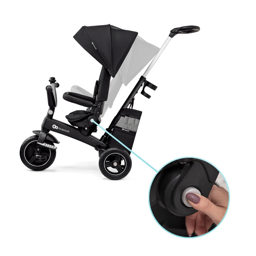 KINDERKRAFT SELECT - Παιδικό τρίκυκλο ποδήλατο 5σε1 EASYTWIST Premium μαύρο