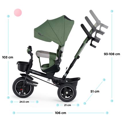 KINDERKRAFT SELECT - Παιδικό τρίκυκλο ποδήλατο SPINSTEP Premium πράσινο
