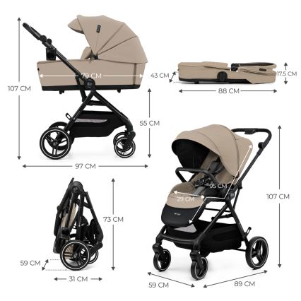 KINDERKRAFT SELECT - Πολυκαρότσι 2σε1 YOXI Sand μπεζ