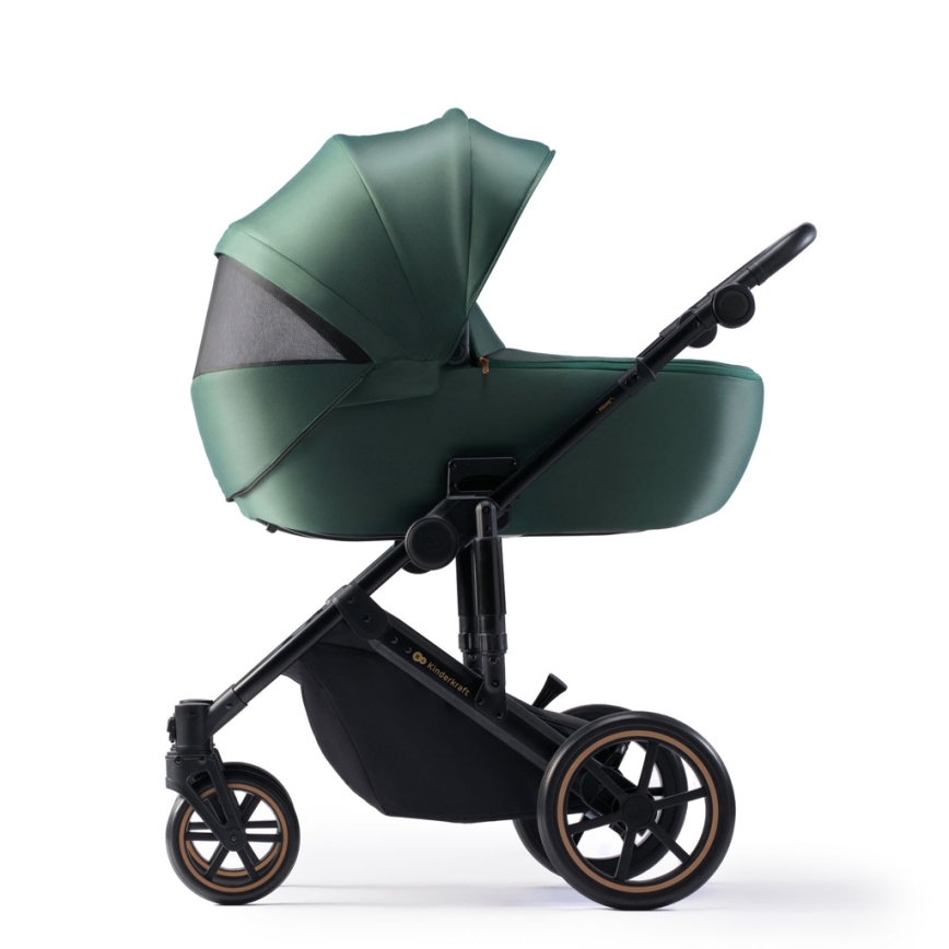 KINDERKRAFT SELECT - Πολυκαρότσι 3σε1 PRIME 2 Premium Dark πράσινο + κάθισμα αυτοκινήτου