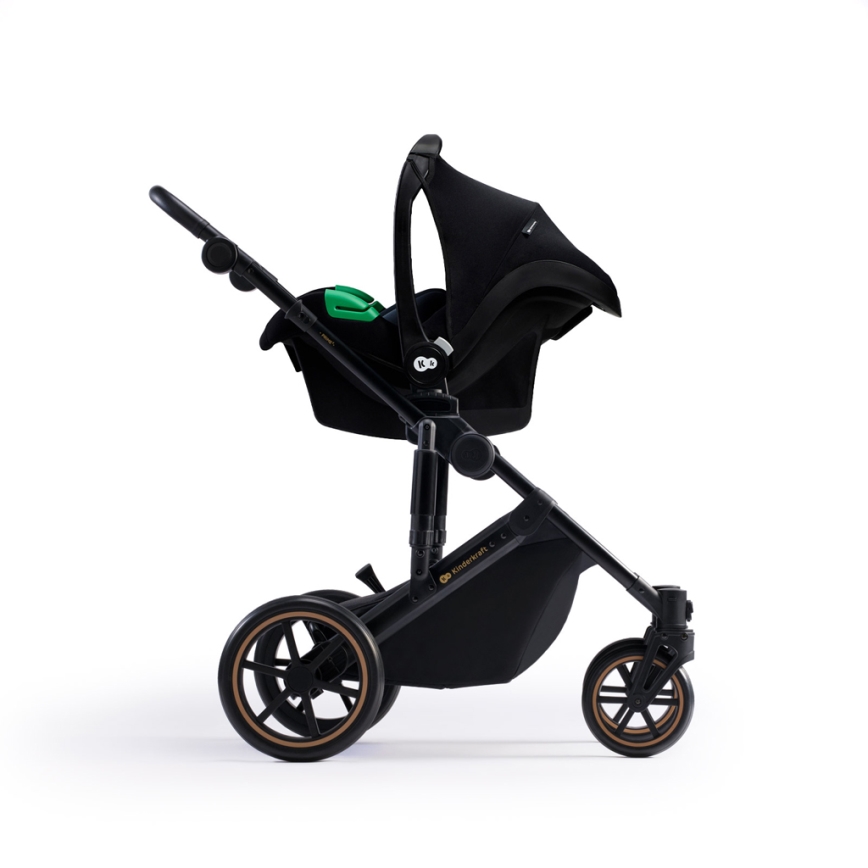 KINDERKRAFT SELECT - Πολυκαρότσι 3σε1 PRIME 2 Premium Dark πράσινο + κάθισμα αυτοκινήτου