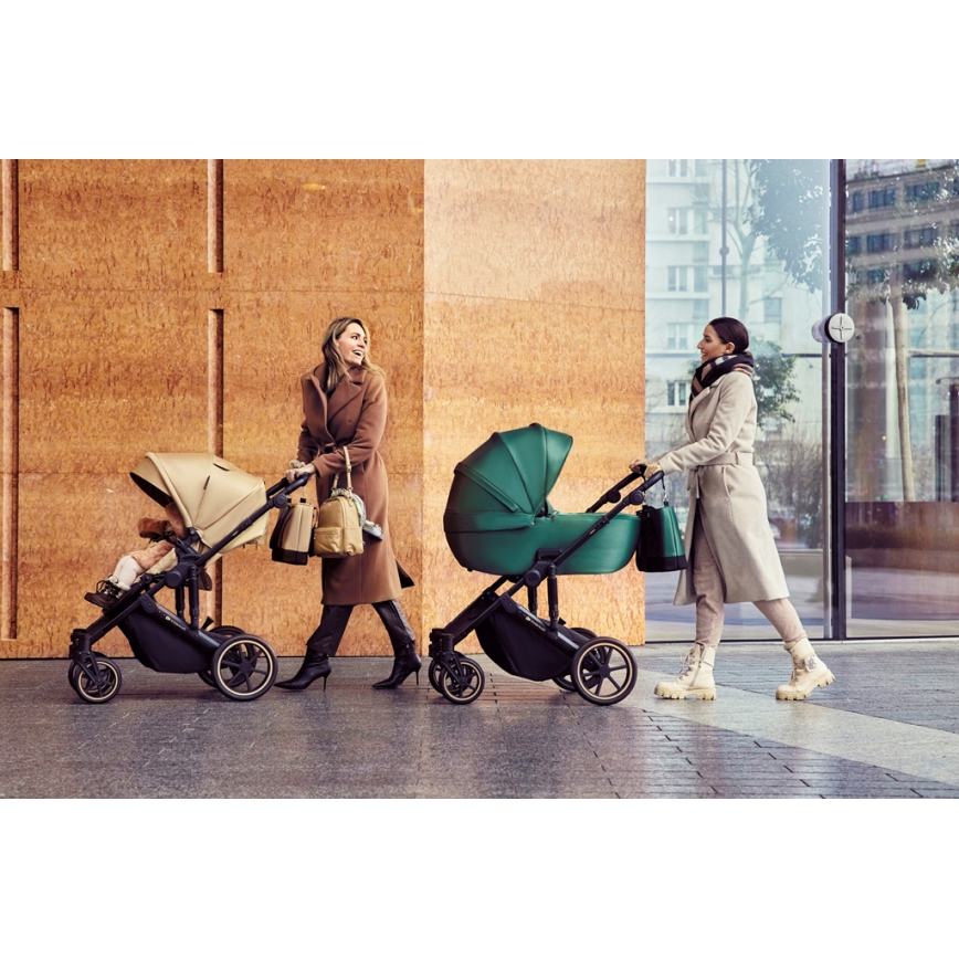 KINDERKRAFT SELECT - Πολυκαρότσι 3σε1 PRIME 2 Premium Sandrose μπεζ + κάθισμα αυτοκινήτου