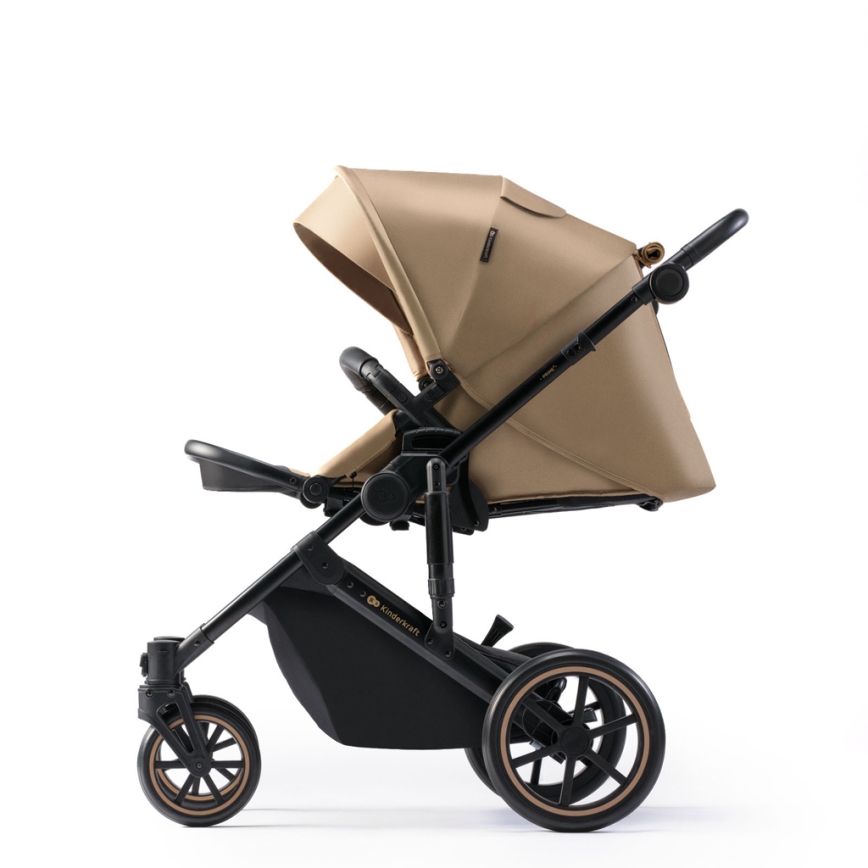 KINDERKRAFT SELECT - Πολυκαρότσι 3σε1 PRIME 2 Premium Sandrose μπεζ + κάθισμα αυτοκινήτου