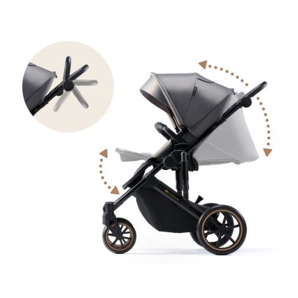 KINDERKRAFT SELECT - Πολυκαρότσι 3σε1 PRIME 2 Premium Shadow γκρι + κάθισμα αυτοκινήτου
