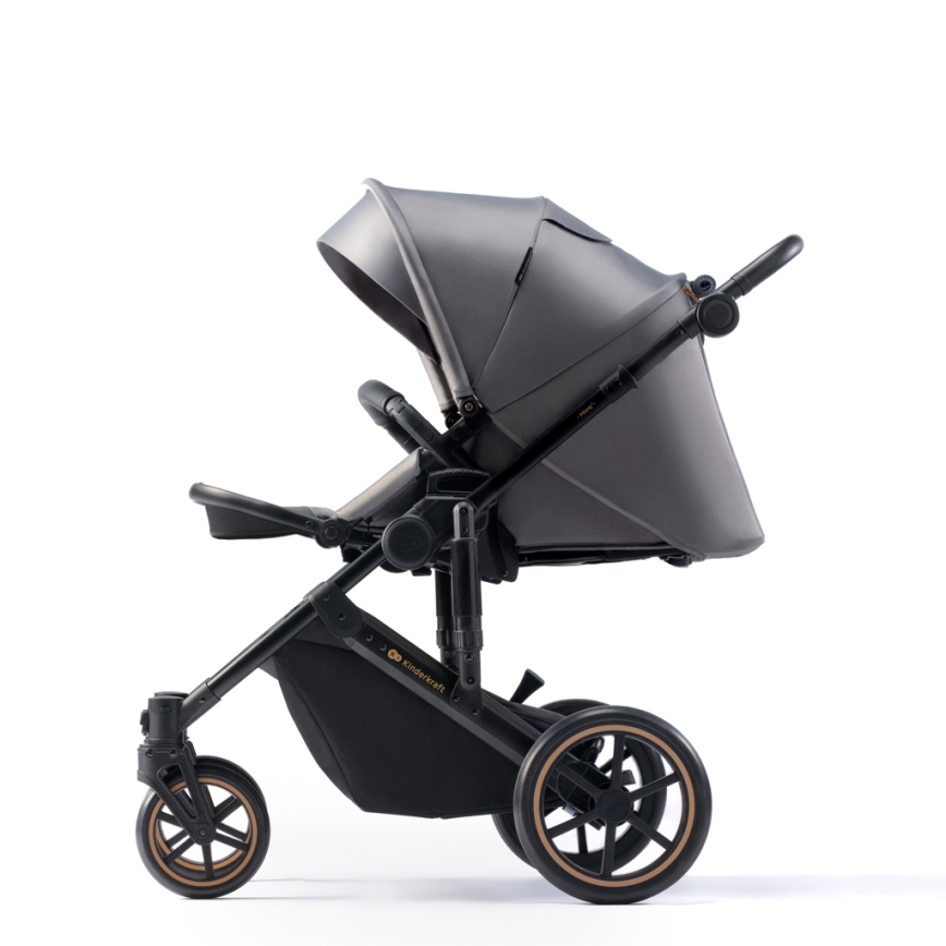 KINDERKRAFT SELECT - Πολυκαρότσι 3σε1 PRIME 2 Premium Shadow γκρι + κάθισμα αυτοκινήτου