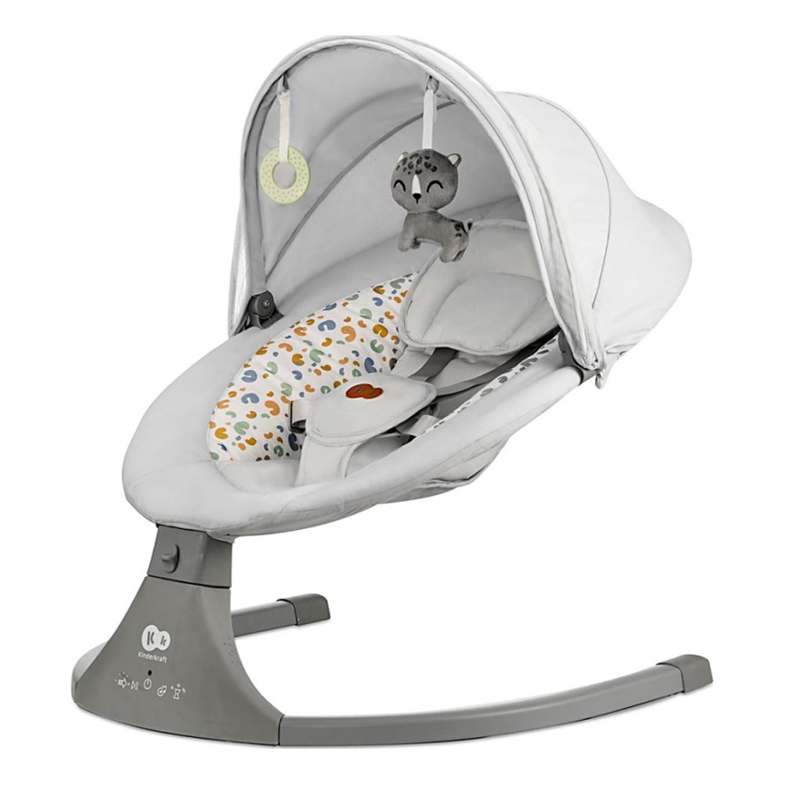KINDERKRAFT - Βρεφικό relax με δόνηση και μουσική 2σε1 LUMI ανοιχτό γκρι