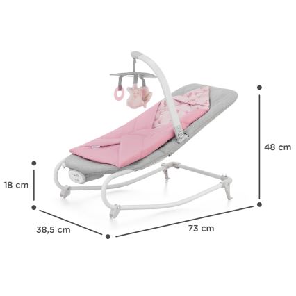 KINDERKRAFT - Βρεφικό relax με δόνηση με ένα melody FELIO 2 ροζ