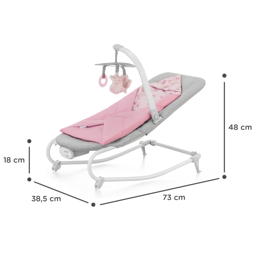KINDERKRAFT - Βρεφικό relax με δόνηση με ένα melody FELIO 2 ροζ