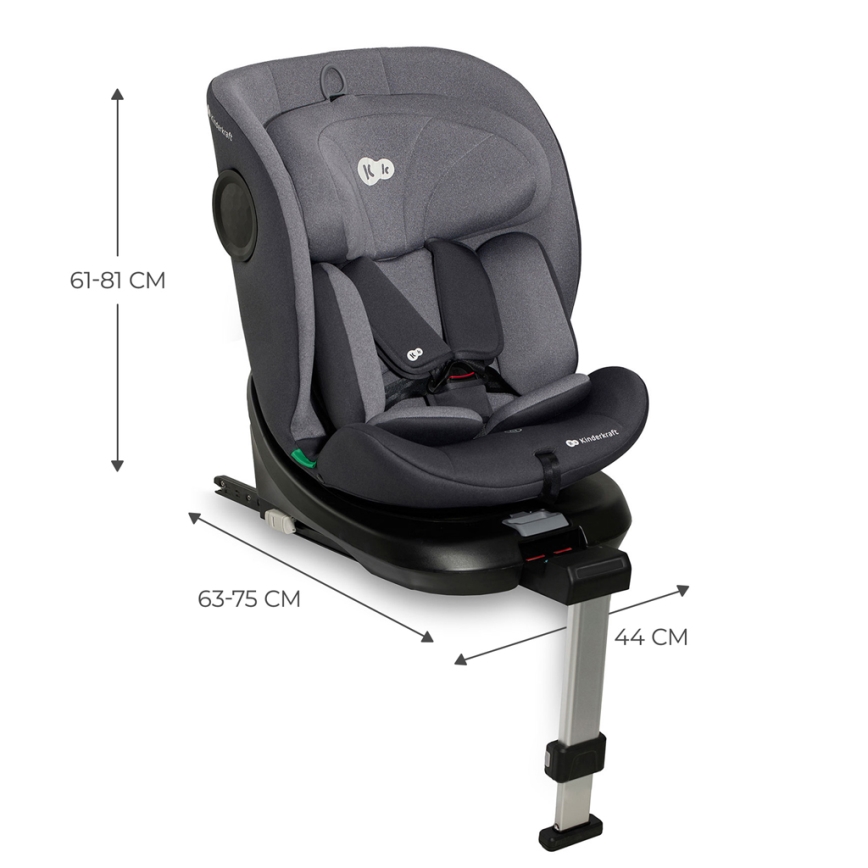 KINDERKRAFT - Κάθισμα αυτοκινήτου I-360 i-Size (40-150 cm) γκρι