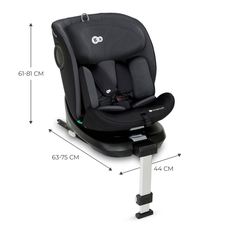 KINDERKRAFT - Κάθισμα αυτοκινήτου I-360 i-Size (40-150 cm) μαύρο