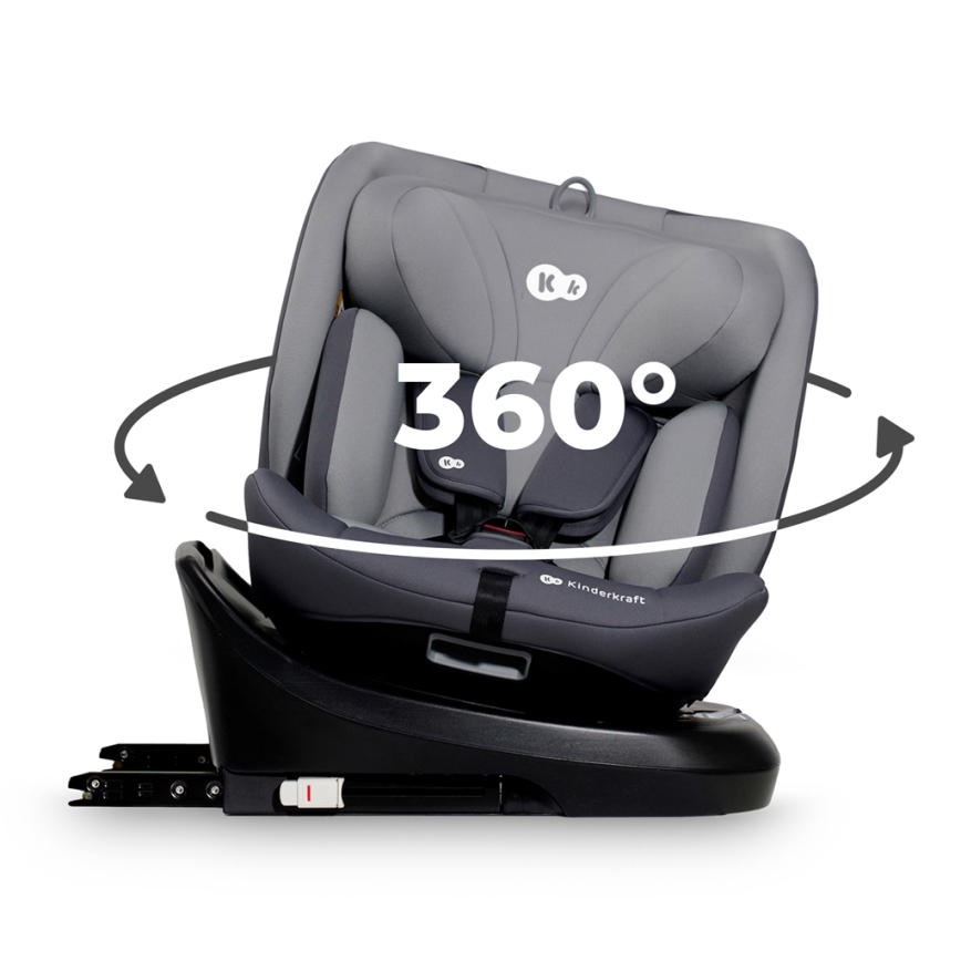 KINDERKRAFT - Κάθισμα αυτοκινήτου I-GROW i-Size (40-150 cm) γκρι