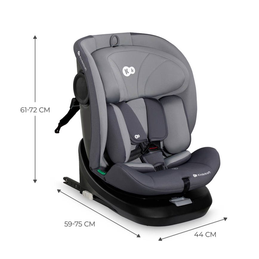 KINDERKRAFT - Κάθισμα αυτοκινήτου I-GROW i-Size (40-150 cm) γκρι
