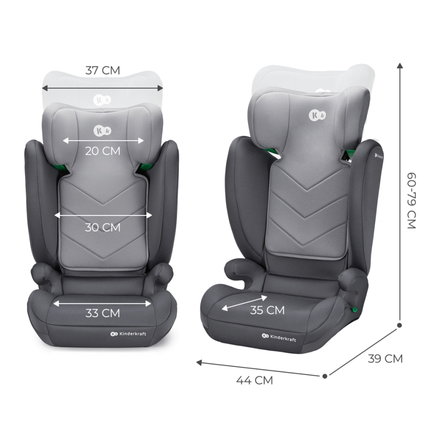 KINDERKRAFT - Κάθισμα αυτοκινήτου I-SPARK i-Size (100-150 cm) γκρι