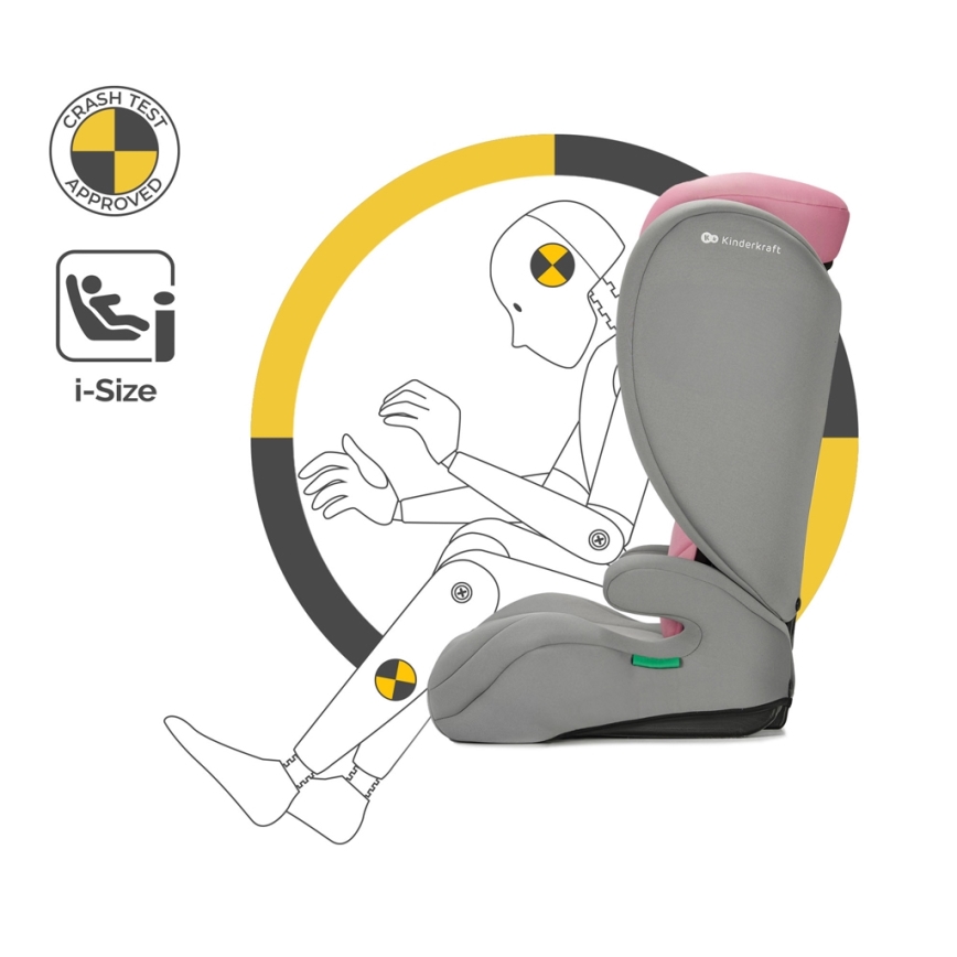 KINDERKRAFT - Κάθισμα αυτοκινήτου I-SPARK i-Size (100-150 cm) ροζ
