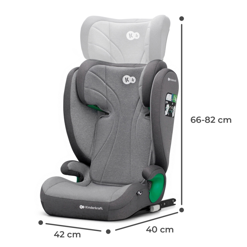 KINDERKRAFT - Κάθισμα αυτοκινήτου JUNIOR FIX 2 (100-150 cm) Ρουκέτα γκρι