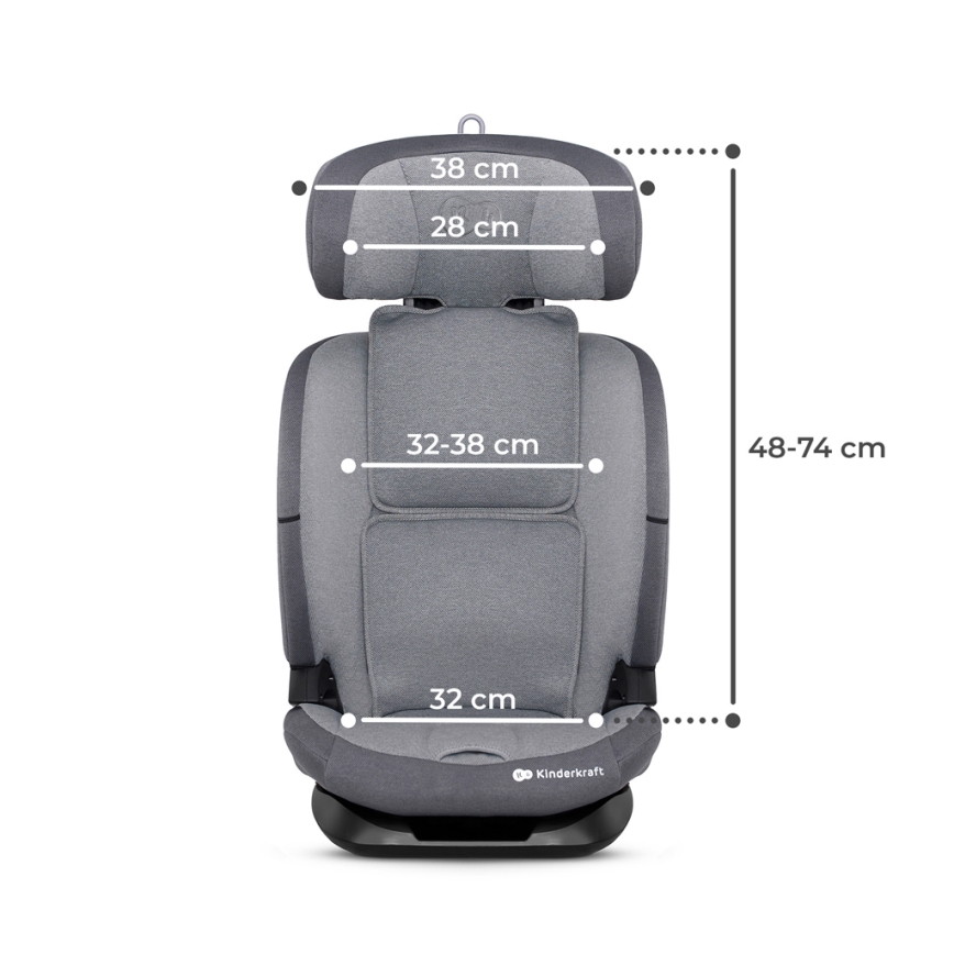 KINDERKRAFT - Κάθισμα αυτοκινήτου ONETO 3 i-Size (76-150 cm) + Isofix Cool γκρι