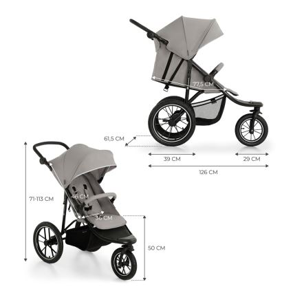 KINDERKRAFT - Καροτσάκι HELSI2 γκρι