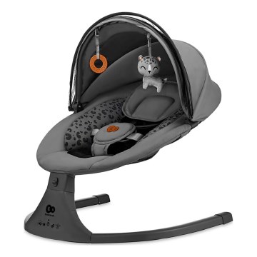 KINDERKRAFT - Παιδική κούνια με μελωδία 2 σε 1 LUMI 4xAAA σκούρο γκρι