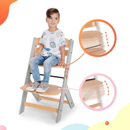 KINDERKRAFT - Baby dining chair with upholstery ENOCK γκρι