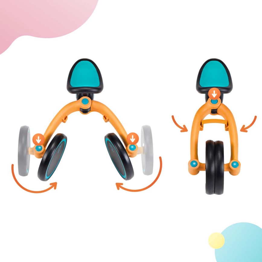 KINDERKRAFT - Παιδικό ποδηλατάκι 3 σε 1 4TRIKE κίτρινο/τυρκουάζ